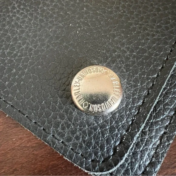 Harley Davidson Black Leather Chain Long Wallet - Picture 3 of 12